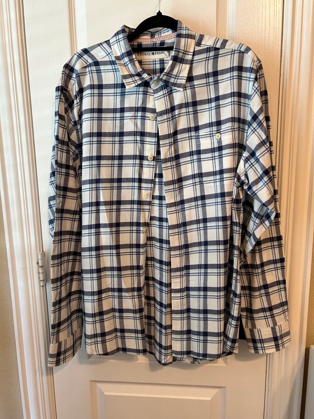 The Normal Brand White Plaid Button Down XL